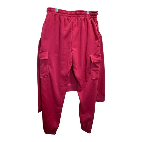 Hunter Sleepwear Red Lounge Set V-Neck Sweatshirt & Cargo Joggers Small NWOT - Picture 2 of 13